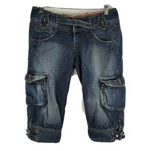 Nori Juniors Size 1 Denim Cropped Blue‎ Jeans Doubl